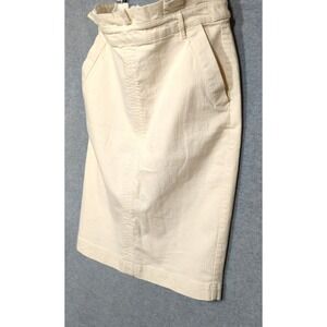 Banana Republic Denim Midi Skirt 6 Ecru Minimalist Elevated Casual Preppy Class